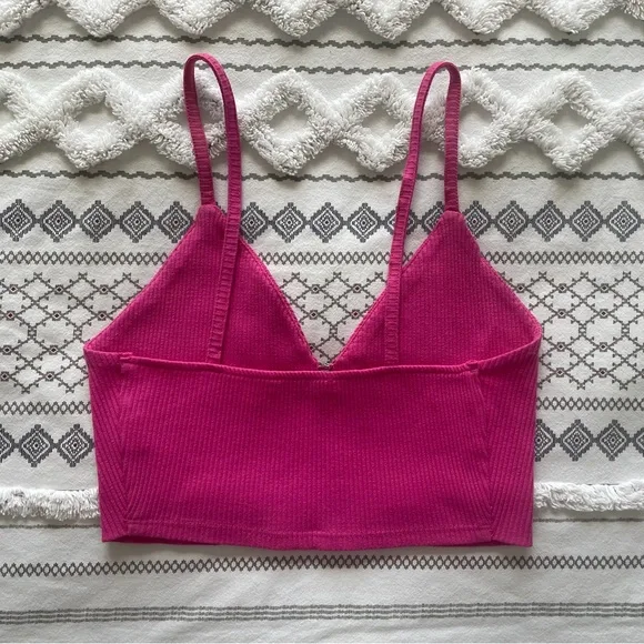 Zara Y2K Hot Pink Ribbed Knit Zip-Front Crop Top 💖 - Picture 9 of 9